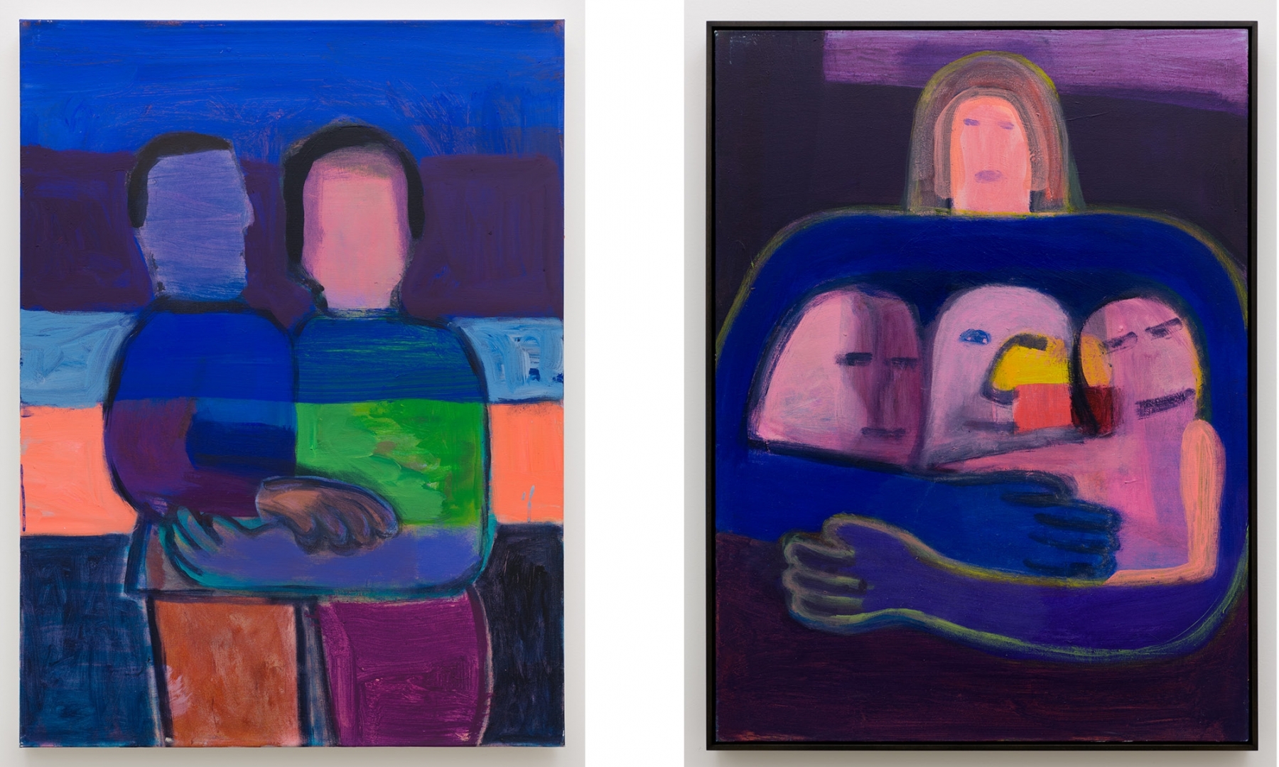 Left:&amp;nbsp;Katherine Bradford,&amp;nbsp;Close Friends, 2021;&amp;nbsp;acrylic on canvas,&amp;nbsp;40h x 30w in/&amp;nbsp;101.60h x 76.20w cm

Right:&amp;nbsp;Katherine Bradford,&amp;nbsp;Family Embrace, 2021;&amp;nbsp;acrylic on canvas,&amp;nbsp;40h x 30w in/&amp;nbsp;101.60h x 76.20w cm

Inquire